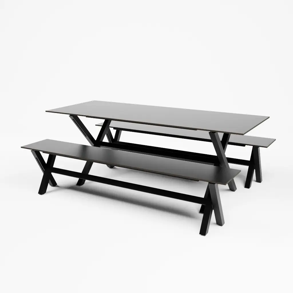 X-FRAME-DINNERBENCH_BLACK_200x80_LHC12.401-black_Mid-view.webp